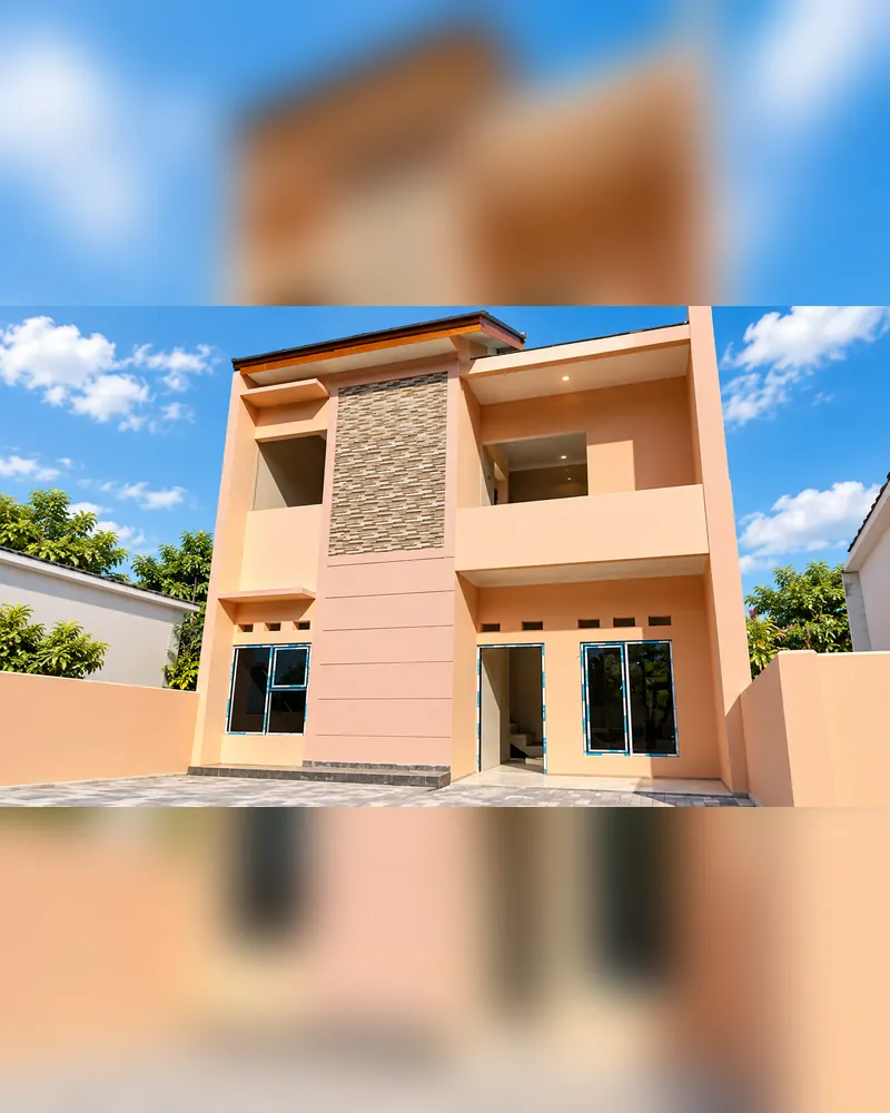 Area carport rabat beton dan teras depan